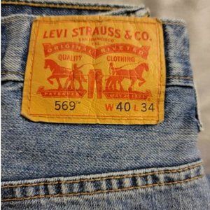 Levi 569 Loose Straight Fit Mens Dark Wash 40/34